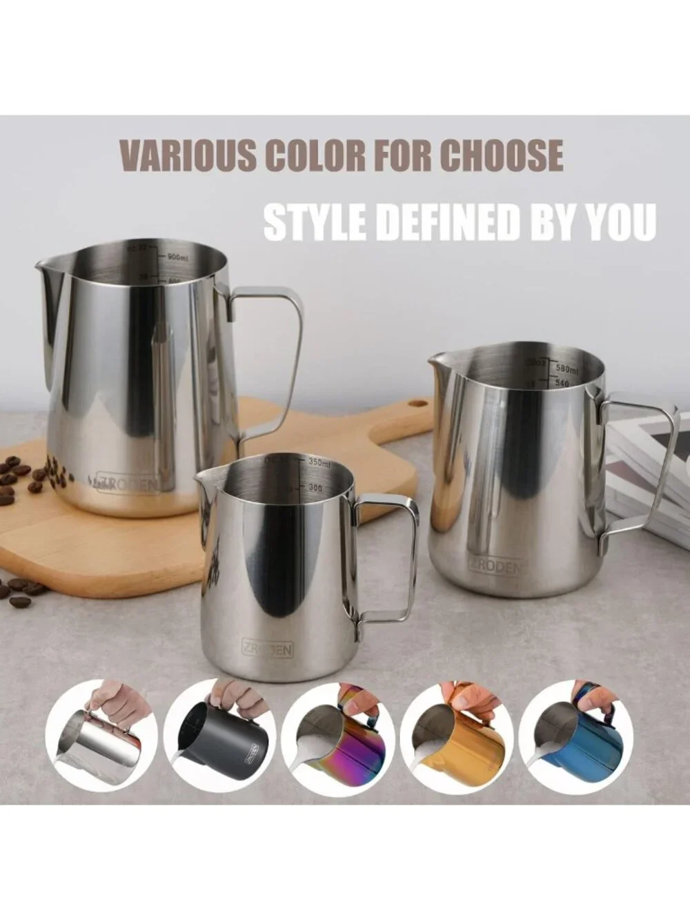 Stainless Steel Milk Frothing Pitcher 20oz - Barista Tool for Cappuccino & Latte